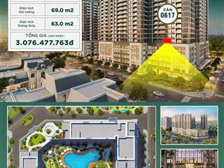 Bán chung cư the sentosa, 3,076 tỷ, 63m2, view toàn cảnh biệt thự vinhome star city