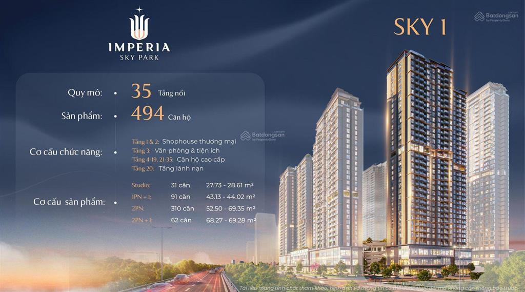 Chiết khấu lên đến 500 triệu cho căn hộ 2pn imperia sky park, view thoáng