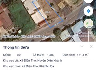 Bán đất đẹp lô góc tại 40a hương lộ 62, diên thọ, diên khánh, 2,25 tỷ, 171m2