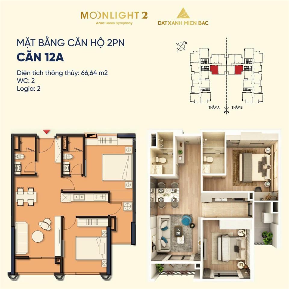 2pn moonlight 2 hoài đức chỉ từ 83 triệu/m2 căn hộ cao cấp phía tây hà nội