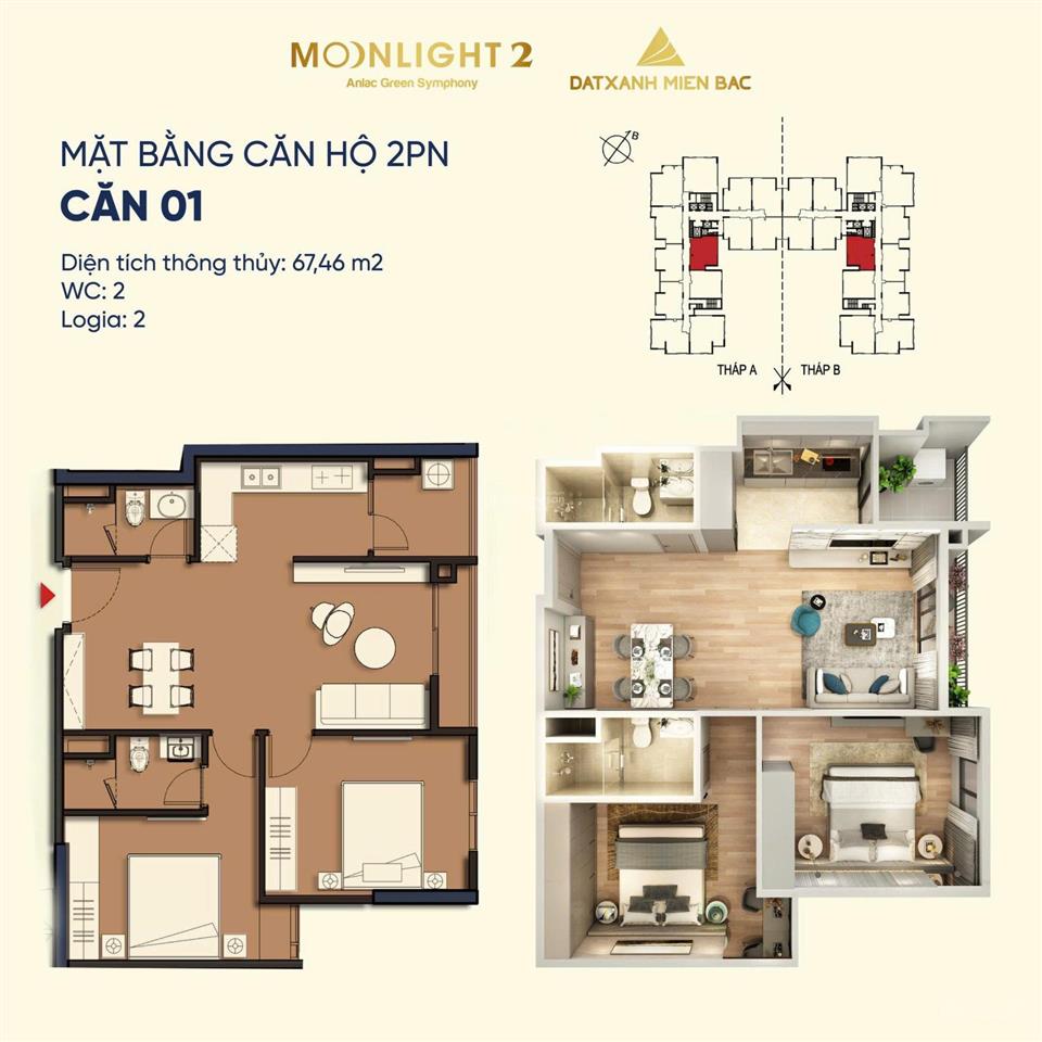 Chiết khấu cực tốt cho căn 2pn moonlight 2