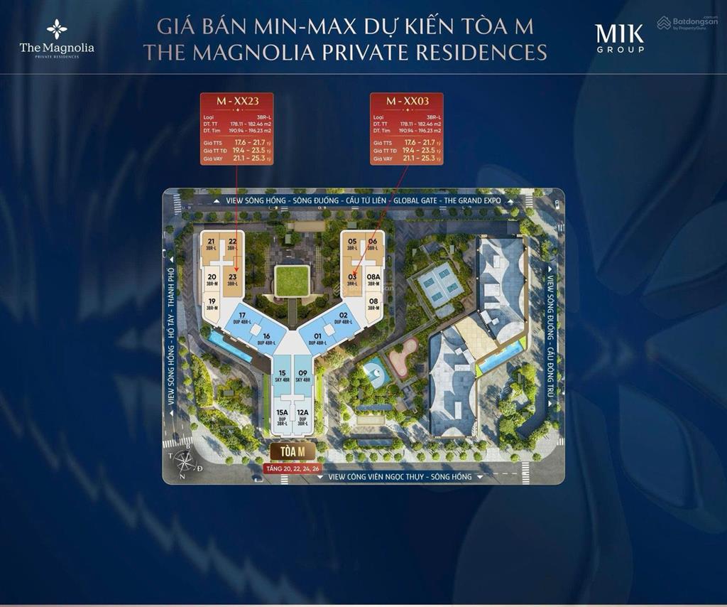 Bán căn góc 3 phòng ngủ 180m² view sông hồng, hơn 3 tỷ (20%)