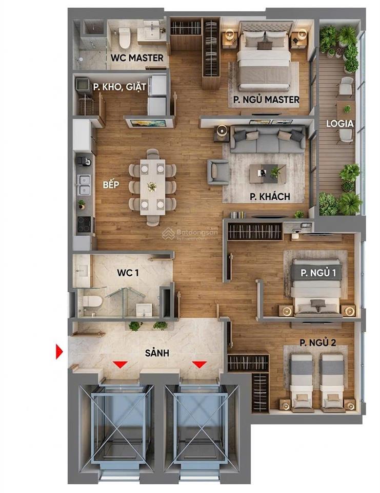 Bán căn góc 3 phòng ngủ 180m² view sông hồng, hơn 3 tỷ (20%)