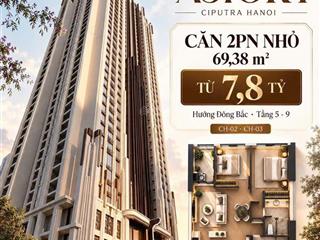 Bán căn hộ cao cấp astor 1 ciputra tây hồ căn 2pn nhỏ 69,38m từ 7,8 tỷ
