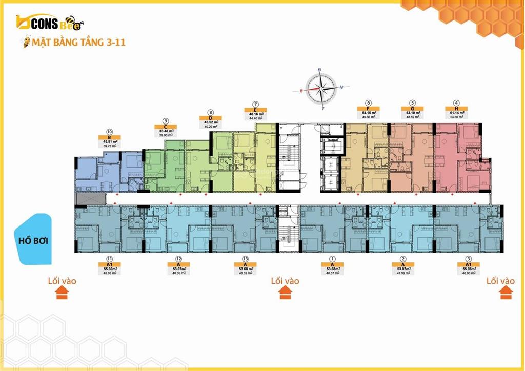 Bán căn hộ bcons bee giá 2 tỷ 2pn2wc 54m2, có nội thất, có nhà có sổ, hỗ trợ vay nh