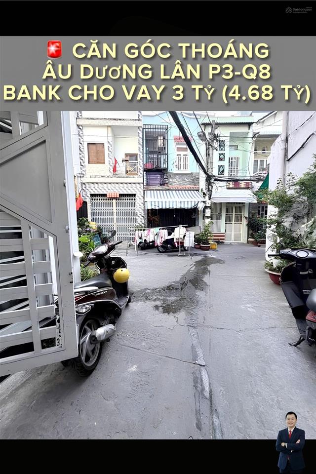 Quận 8, âu dương lân | căn góc thoáng mát  hẻm ba gác 3m, 2 tầng, 37m² dt, bank cao. | 4,68 tỷ