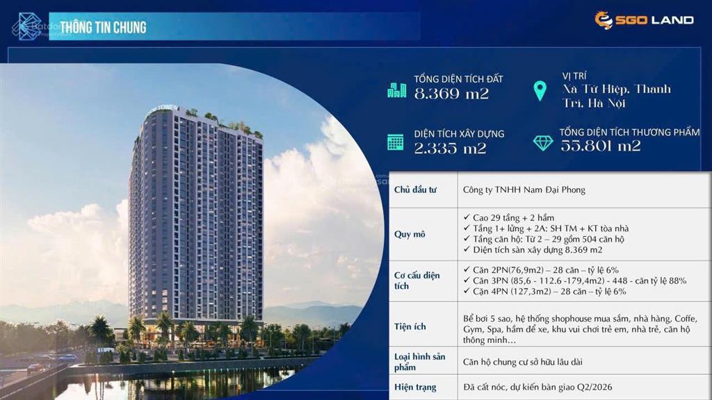 Bán căn hộ chung cư bluegem tower, giá thỏa thuận, 106m2 tại nguyễn bặc, tứ hiệp, thanh trì, hà nội