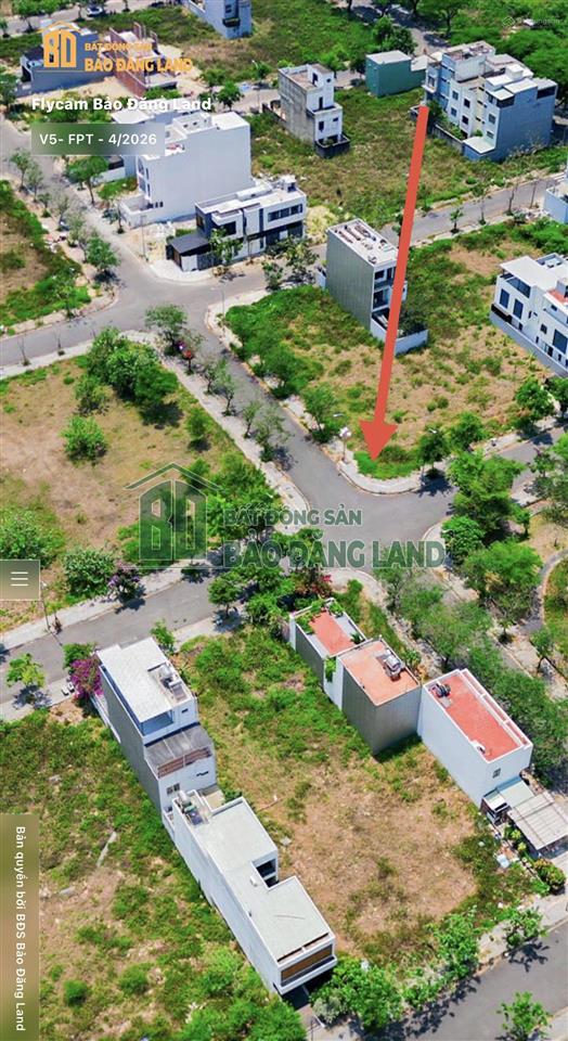 Lô góc mặt công viên trung tâm kđt fpt đà nẵng, 6.15 tỷ/106m²