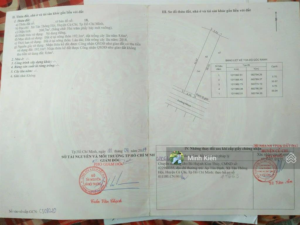 Bán nhanh đất giá 1 tỷ 350 đường trần văn chẩm,tân thông hội ngay vinhome sg park , shr , dt 201m2