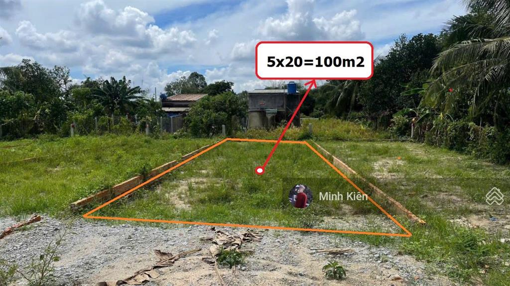 Bán gấp lô đất đẹp đường 100m2(5x20) 1 tỷ90tr đường hồ văn tắng xã tân phú trung huyện củ chi shr