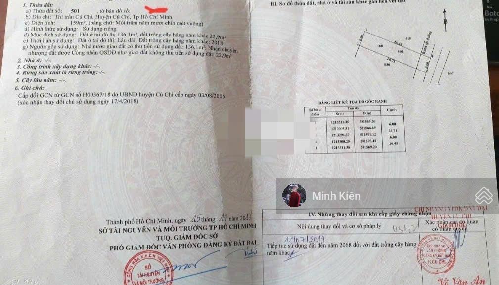 Chủ cần tiền gấp bán lô đất đ ninh tốn, giá 1 tỷ 180 triệu, sổ riêng, dt 159m2.