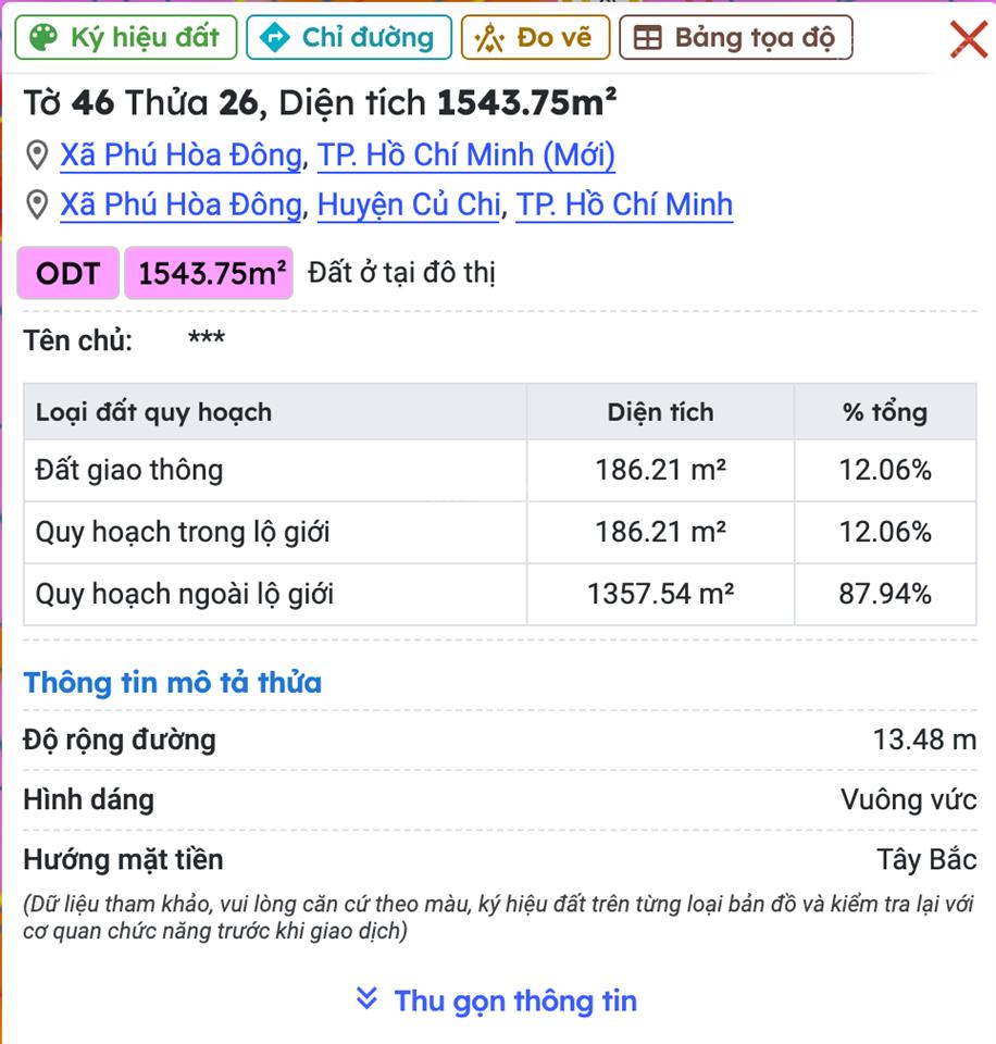 Chính chủ bán lô góc 2 mặt tiền 1.520,3m2 sẵn nhà vườn  nguyễn văn khạ, phú hòa đông, củ chi