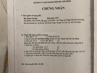 Chính chủ, bán nhà đường ba sa, 9x26=251m2 sổ riêng, không quy hoạch, 1pn, 1wc giá 980tr