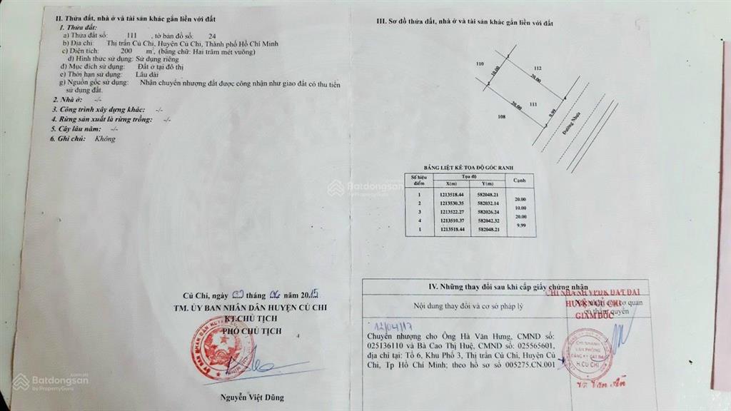 Bán đất trung tâm củ chi, 10x20=200m2 thổ cư, sổ riêng, đường nhựa thông thoáng, 950tr