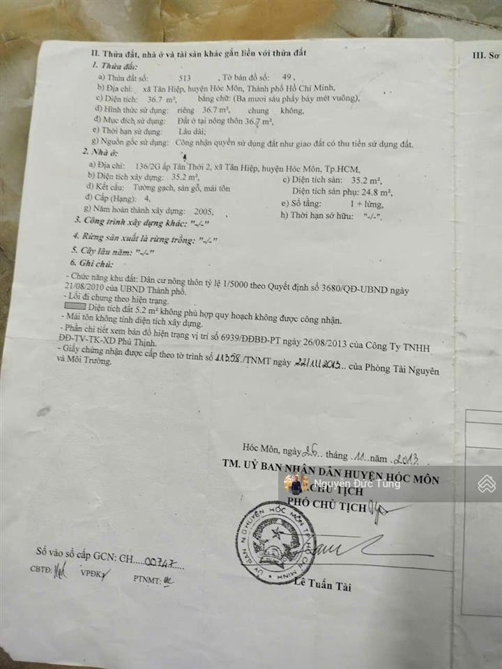 Bán nhà đường song hành, bệnh viện hóc môn, 4x10=40m2, hoàn công, sổ riêng, 1,3 tỷ