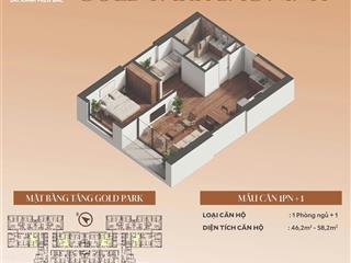 Bán căn 1pn+1 diện tích 46,6m2, tầng 15 giá 2,5 tỷ trả trước 500 triệu ký hợp đồng mua bán