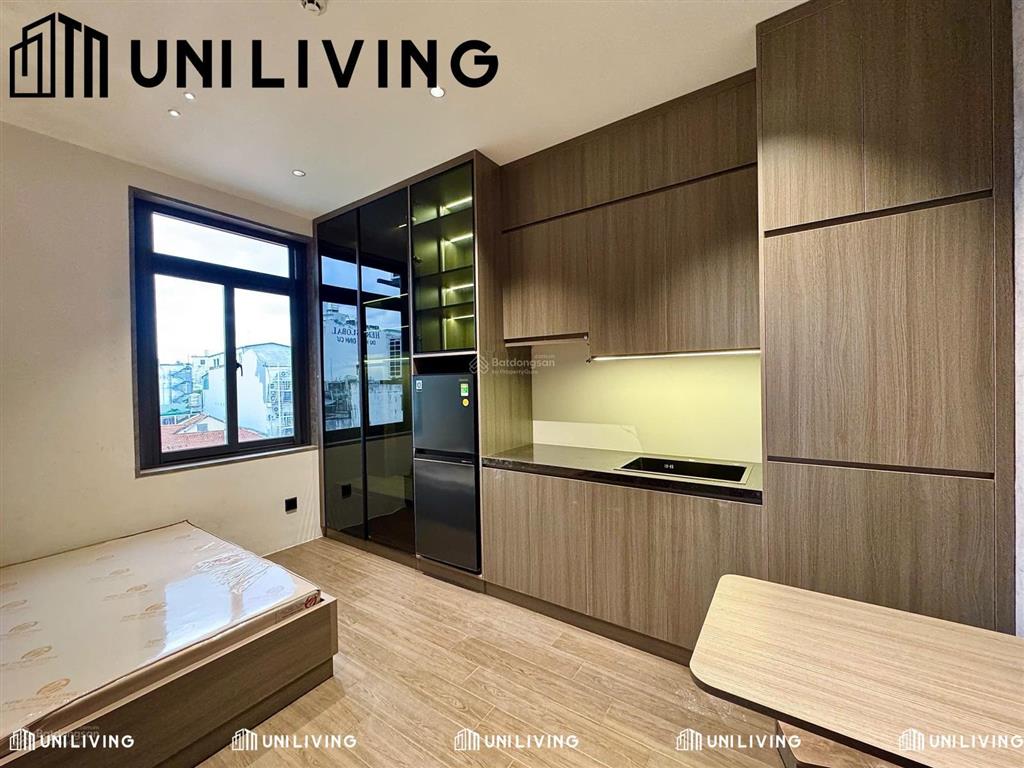 Modern studio tại trần quý cáp, bình thạnh. tone gỗ ấm sang trọng, full nội thất, thang máy, hầm xe
