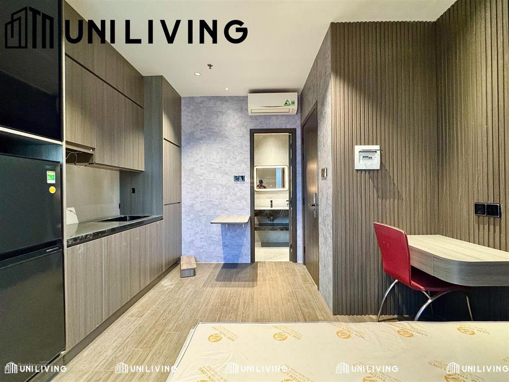 Modern studio tại trần quý cáp, bình thạnh. tone gỗ ấm sang trọng, full nội thất, thang máy, hầm xe