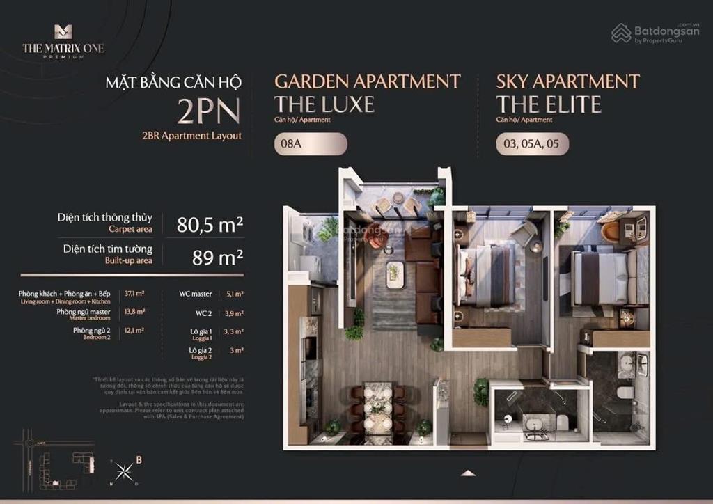 Căn hộ 2pn giá siêu hời tại the matrix one premium, nam từ liêm, 10,5 tỷ, 79,5 m2