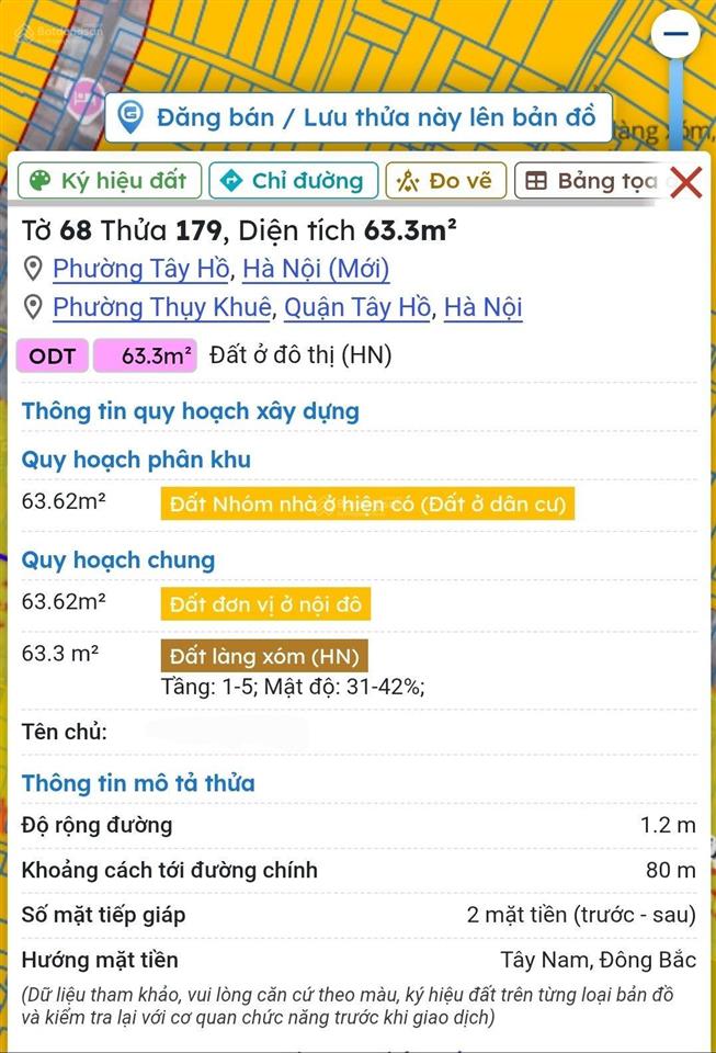 [chính chủ] bán nhà riêng quy hoạch an toàn ngõ hoàng hoa thám, tây hồ