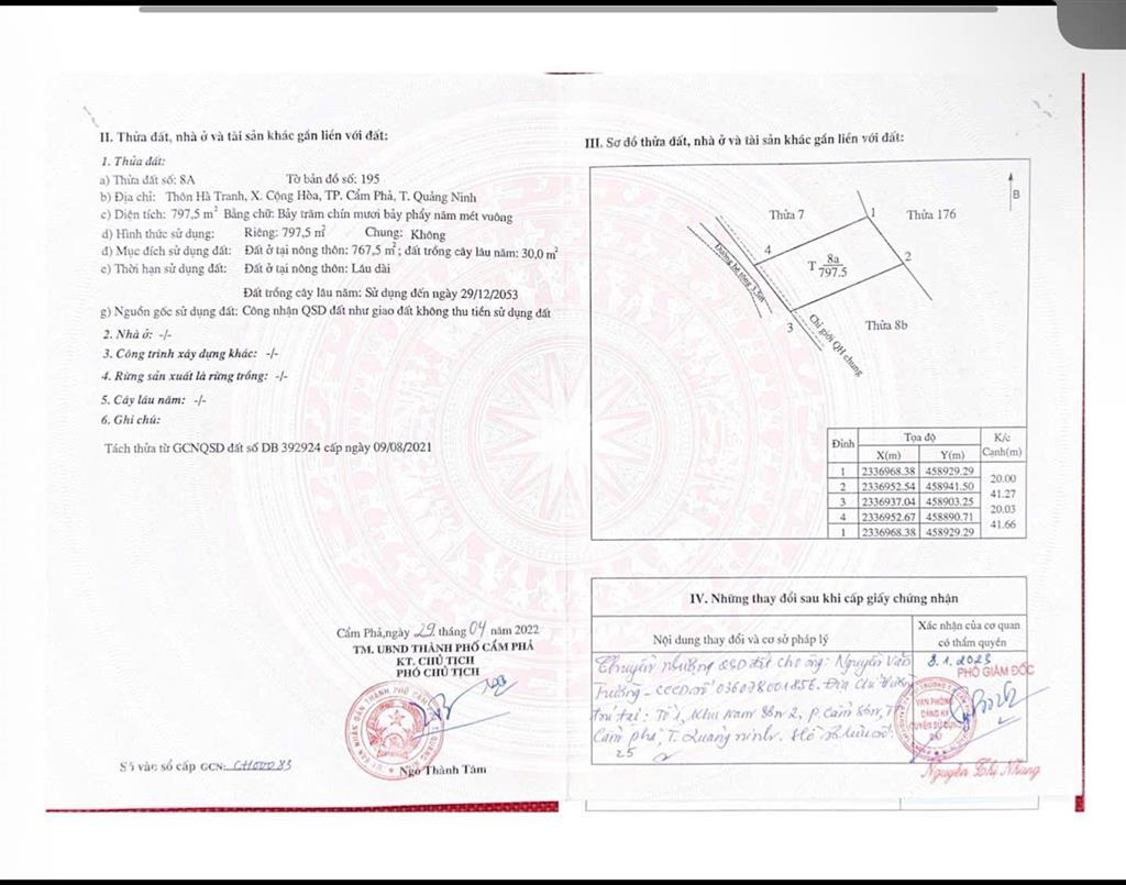 Bán đất nền tại hà tranh, cộng hoà