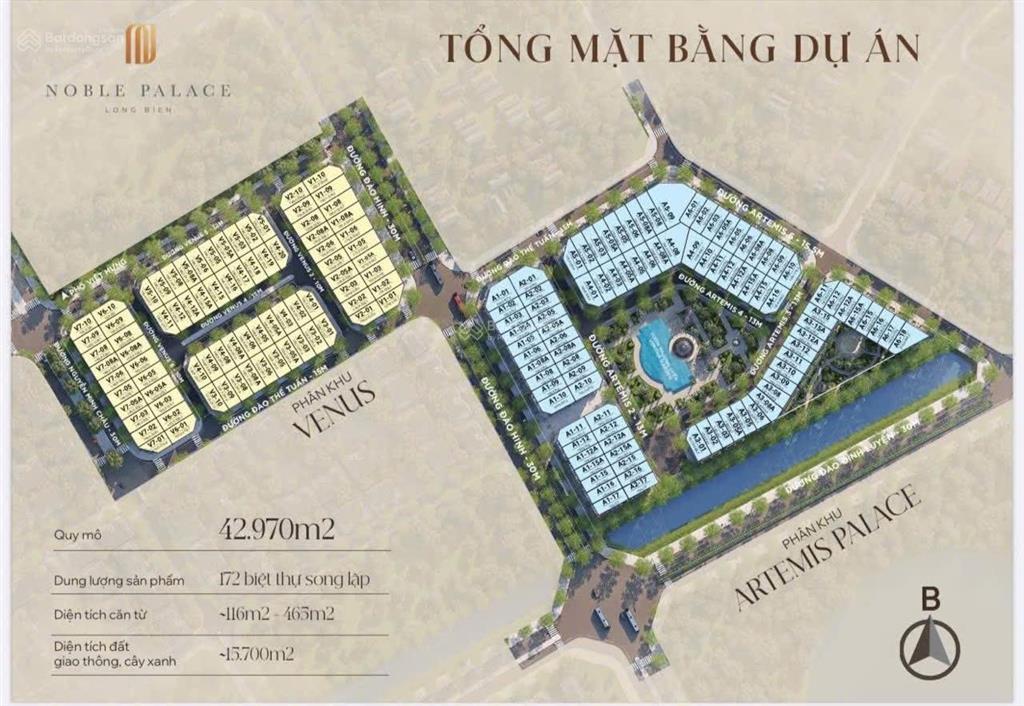 Biệt thự hoàng gia pháp 150m2 song lập, thiết kế phong cách cổ điển, bể bơi riêng từng căn, có hầm
