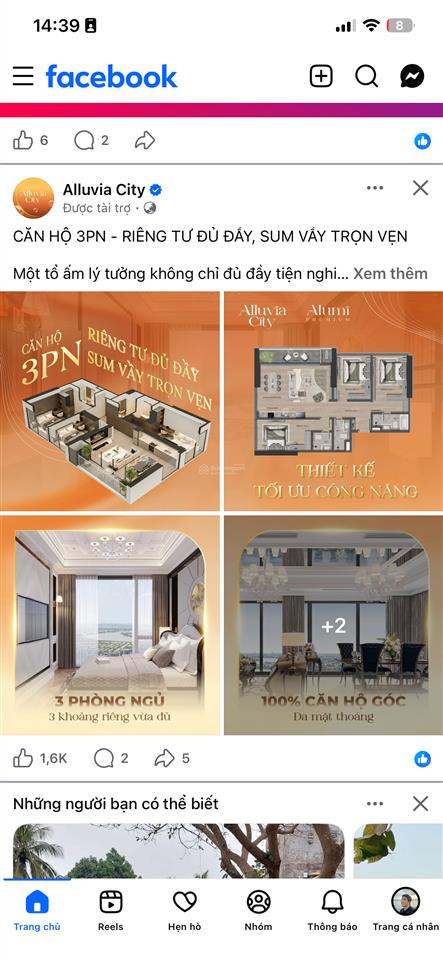 Bán căn hộ 1pn tại alumi  alluvia city, 2,2 tỷ, 35m2, view đẹp, tốt