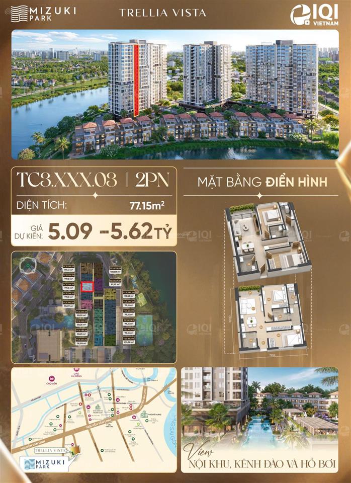 Căn hộ 2pn lựa chọn tối ưu cho gia đình trẻ sở hữu căn hộ ven sông mizuki park chỉ 4,29 tỷ