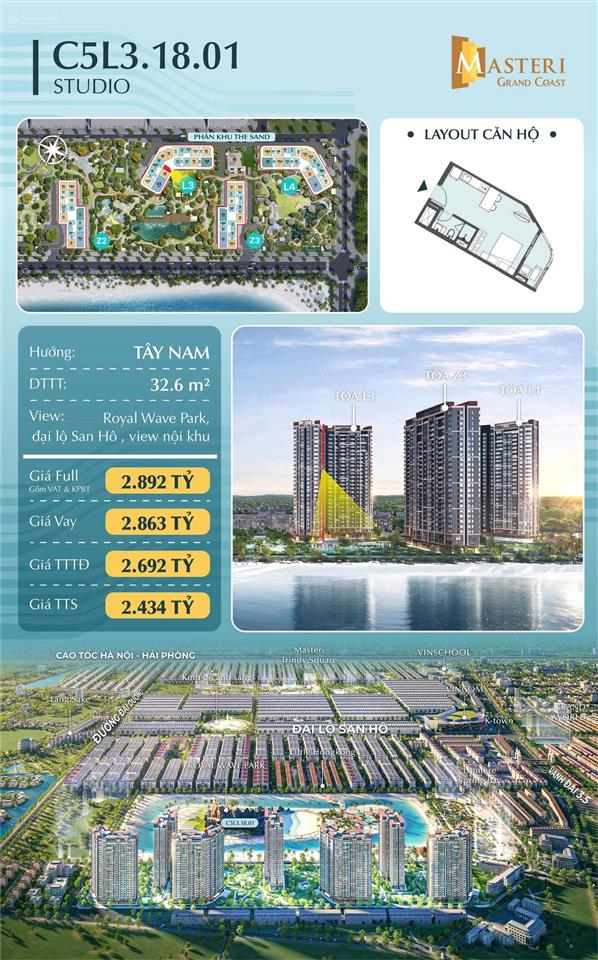 Studio giá chỉ từ 560 triệu cơ hội sở hữu căn hộ riêng với số vốn cực mềm!  0912 620 ***
