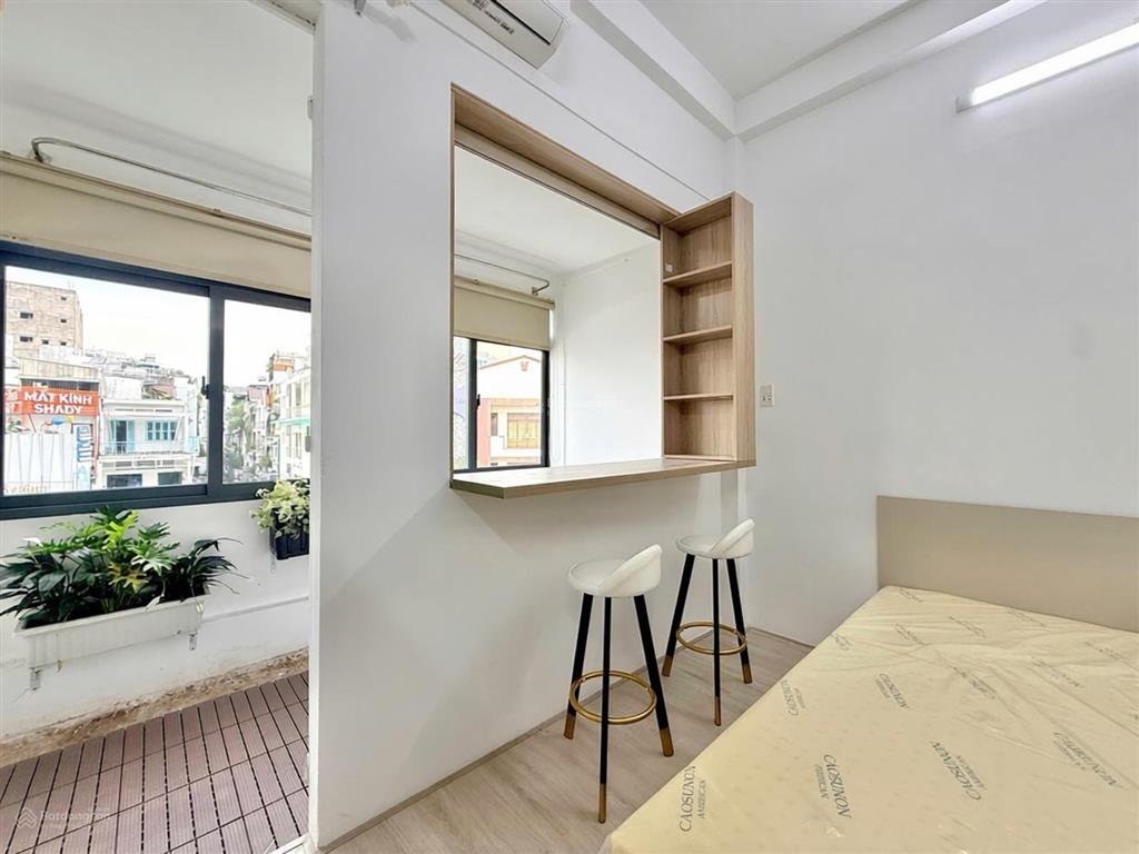Cho thuê căn hộ mới 100% studio  1pn balcon đường lê văn sỹ giá chỉ 7,5tr/th