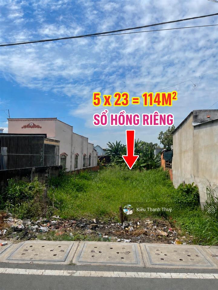 Đất gần vinhome! lô đất 114m2/ giá 1tỷ1 đường nguyễn thị lắng, tân phú trung, shr