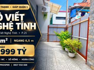 Giáp quận 1  75m2 đất  2pn  ngang 6,5m xây dựng cao tầng
