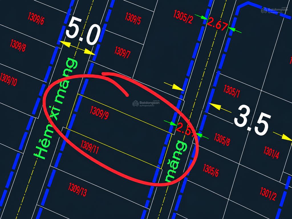 6,5 tỷ 50m, hai mặt hẻm ô tô, cách phan văn trị 30m đối diện cityland