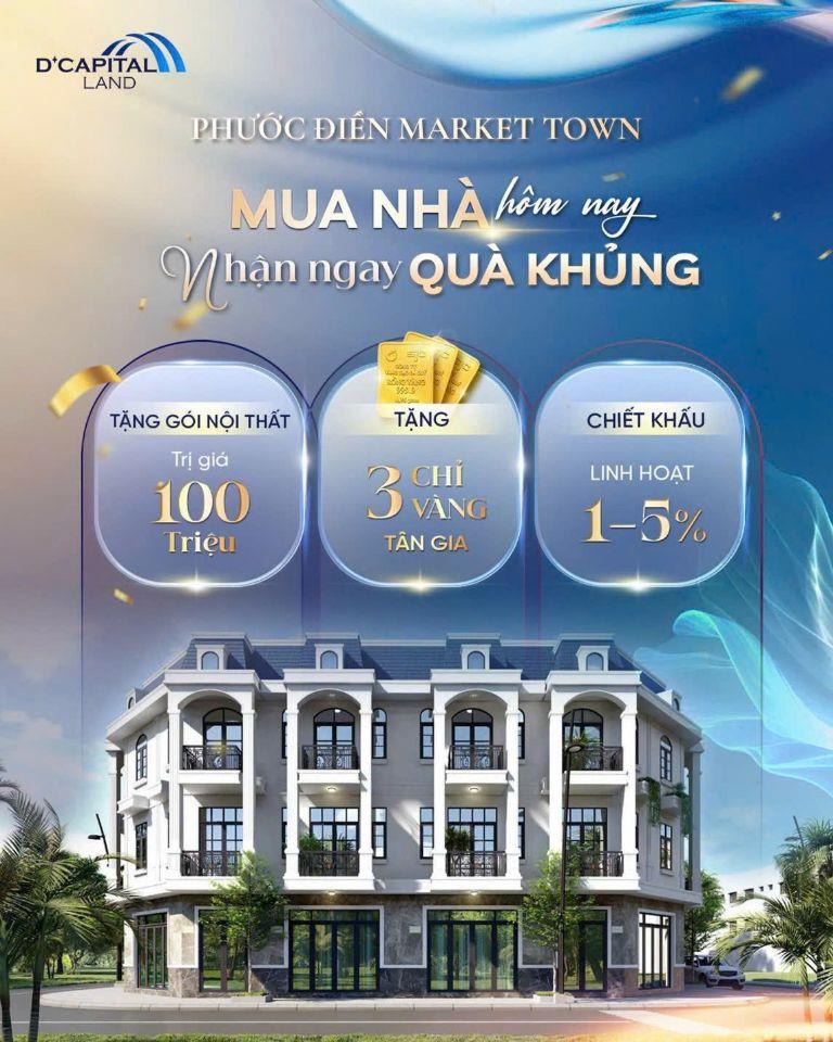 Nhà Phố Shophouse Phước Điền Market Town Bình Chuẩn, Thuận An, Bình Dương