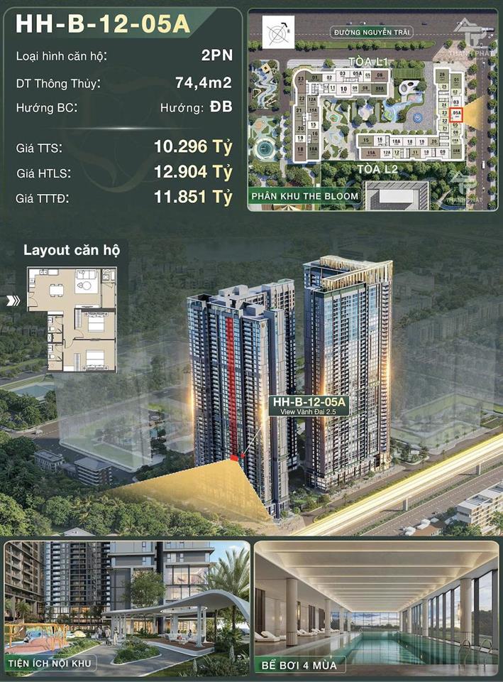 💎 CĂN HỘ LUXURY 2PN – LUMIÈRE HANOI SEASONS GARDEN