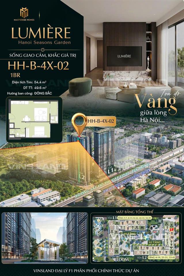 SIÊU HOT - Studio 32m2 Hanoi Seasons Garden Nguyễn Trãi chỉ từ 4.2 tỷ - cách Metro 1 phút