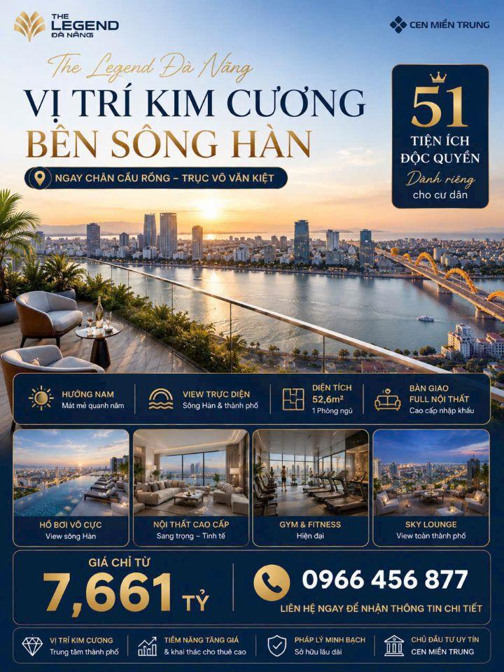🔥 SỞ HỮU CĂN HỘ VIEW TRỰC DIỆN SÔNG HÀN TẠI THE LEGEND ĐÀ NẴNG 🔥