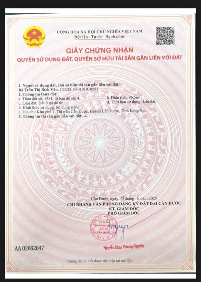CẦN BÁN - ĐẤT ODT SỔ SẴN, Phường Cần Đước mới