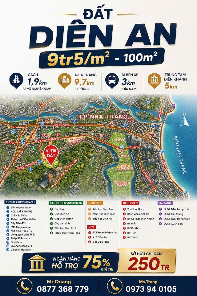 🔥 9TR5/M2 - CHỈ CÒN 2 LÔ CUỐI CÙNG – ĐẤT DIÊN AN 🔥