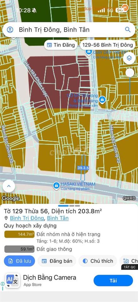 chính chủ bán nhà  hẻm tỉnh lộ 10 ngay chợ cây da sà. dtxd đủ 51.5m2