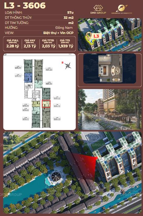 Căn hộ studio 32m2 giá 1,94 tỷ tại Sunshine Legend City
