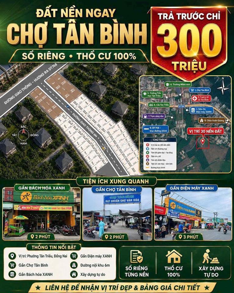 HÀNG VIP FO - CHÍNH CHỦ BÁN GẤP ĐẤT NỀN 1 SẸC ĐT768, PHƯỜNG TÂN TRIỀU