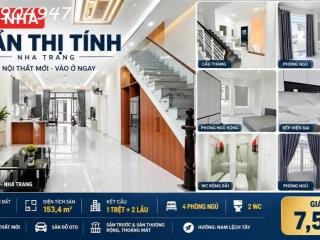 BÁN NHÀ MỚI 3 TẦNG MẶT TIỀN ĐƯỜNG TRẦN THỊ TÍNH NHA TRANG – DIỆN TÍCH SÀN 153,4M² FULL