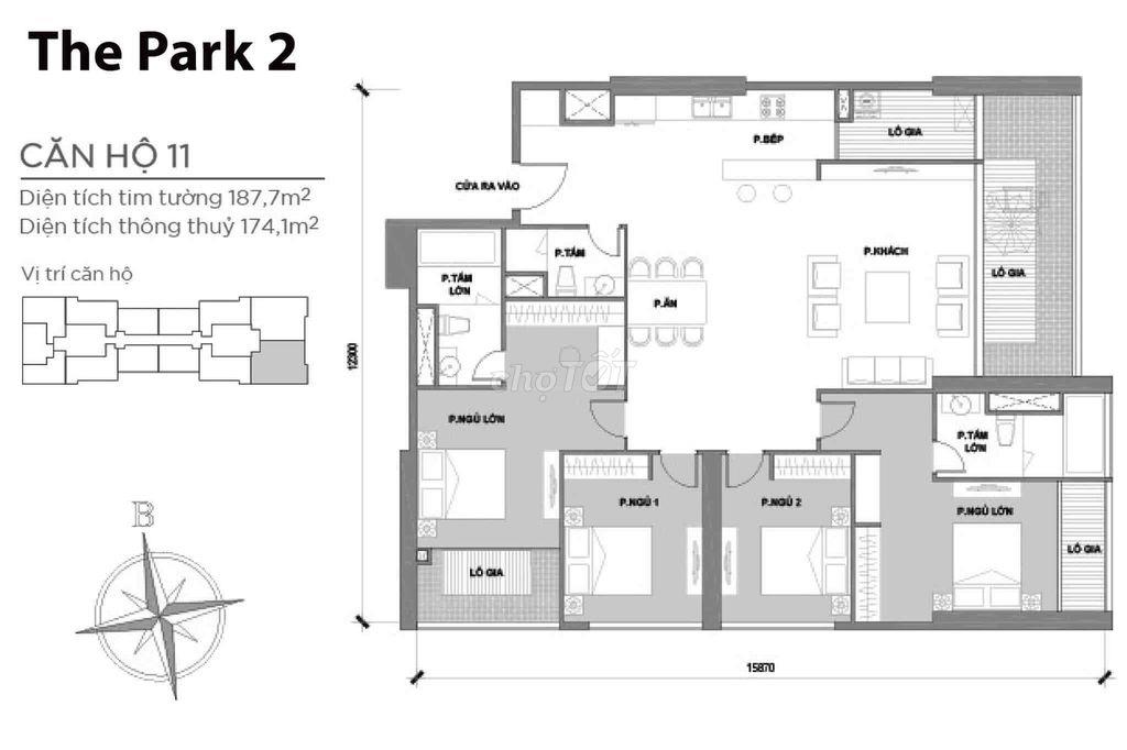 bán 4PN, DT:188m2 , P2.11 , căn đầu hồi, giá : 31.5 tỷ/all in
