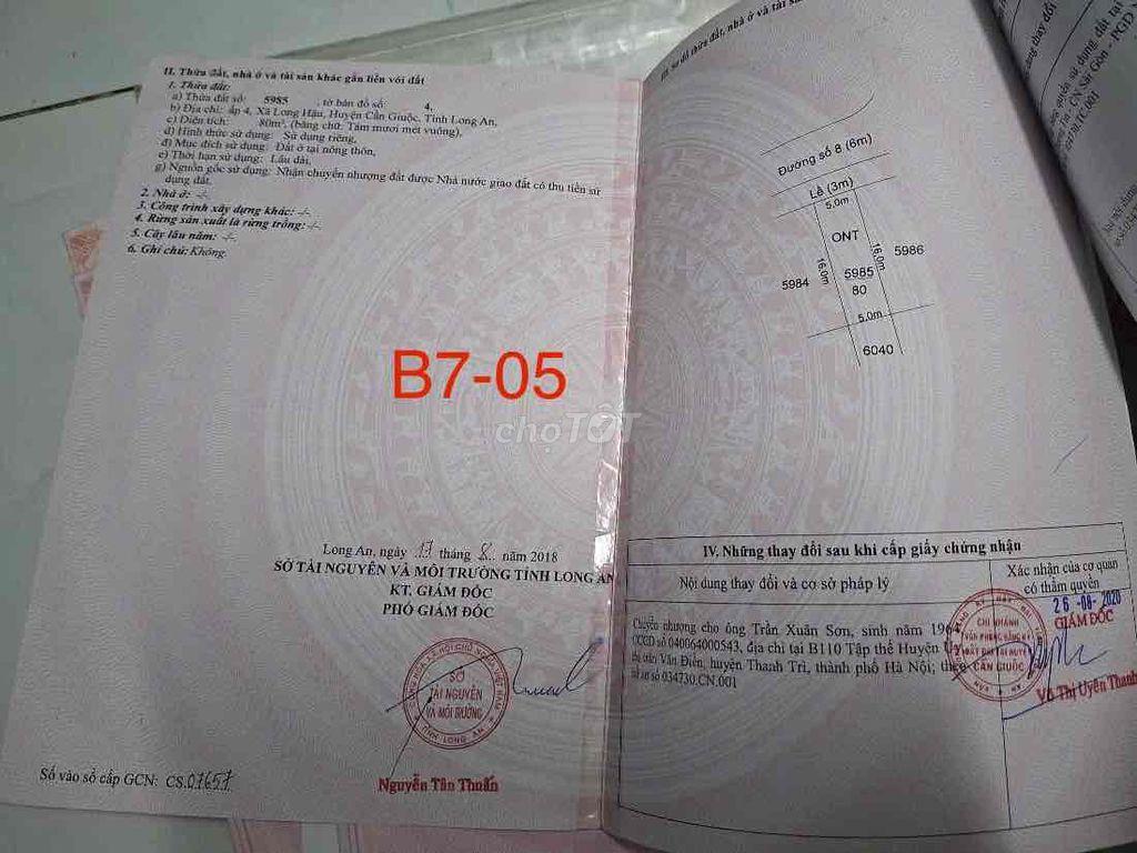 bán nền sài gon Villgae Long hậu - B7.05