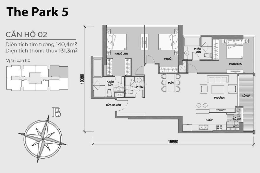 BÁN 3PN- VIP Park 5-02 , căn đầu hồi giá siêu tốt : 24.5 tỷ