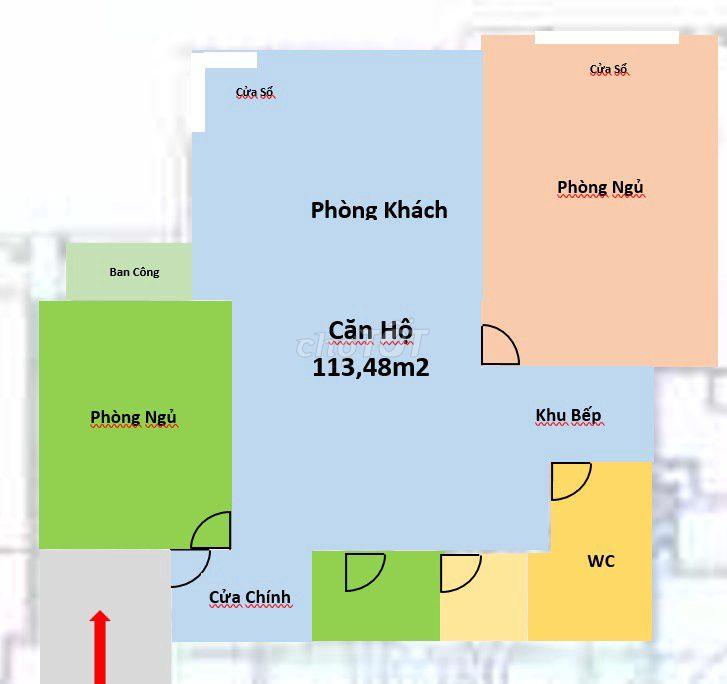 Giảm 30%. Bán căn hộ cc cao cấp The Manor-1 (2PN 113.48m2)