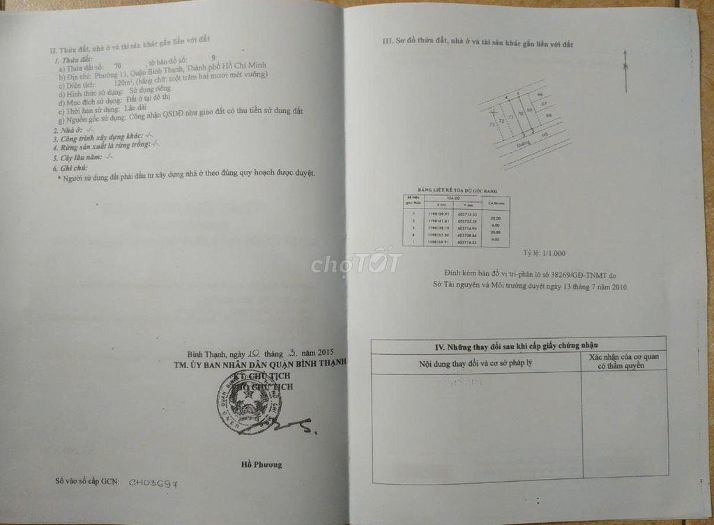Đất đẹp  Bình Lợi, DT 6x20m. View sông Sài Gòn. hẻm xe tải thông