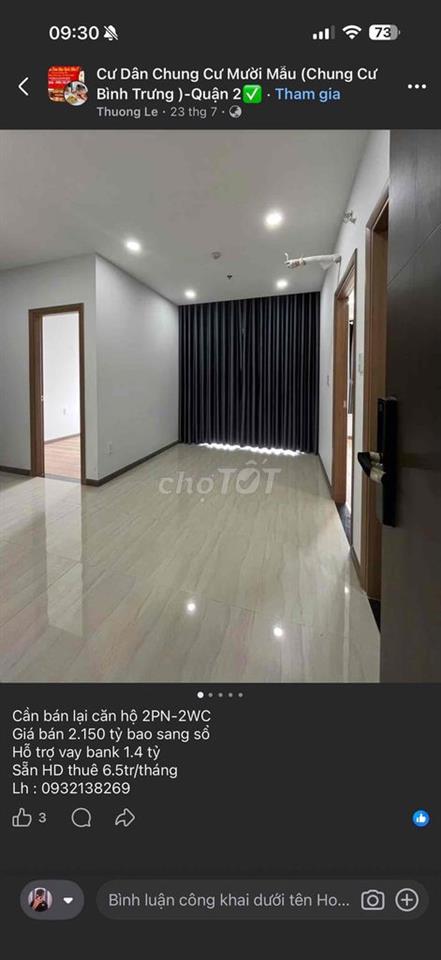 Cần bán căn 2PN-2WC (73-74m2) - A&T Sky Garden