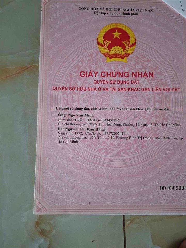Chính Chủ Bán Nhà Hẻm Q.BT Gần Tên Lửa 124,2m Giá 5,4 Tỷ 12,5x9 8pn LH